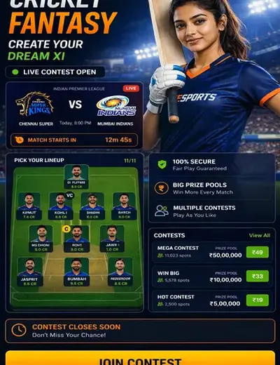 Come (Come App) fantasy cricket & matchday visual 3